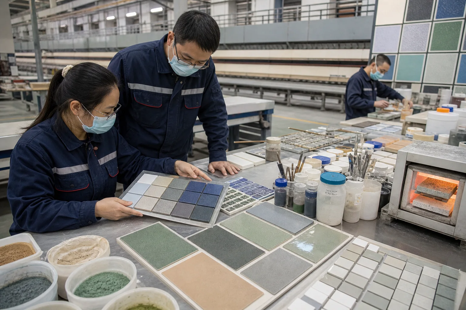 Xưởng phát triển màu men OEM gạch mosaic